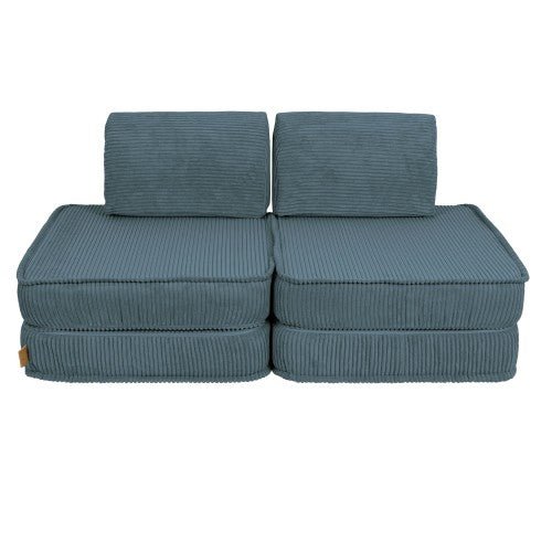Modular Kids Play Sofa, Small - Velvet Corduroy (Turquoise) - Tiny Tugz™