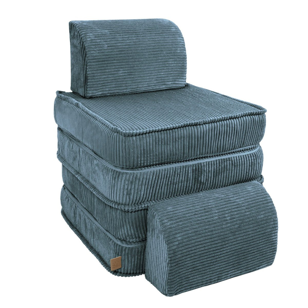 Modular Kids Play Sofa, Small - Velvet Corduroy (Turquoise) - Tiny Tugz™