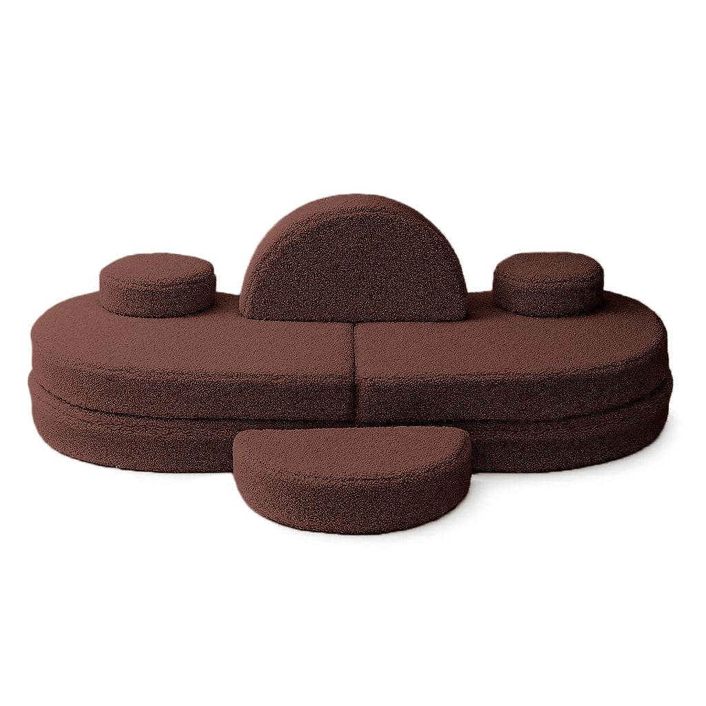 Modular Kids Sofa Coccolo, 6 Pieces - Bearly Fabric, 160 x 80 cm (Brown) - Tiny Tugz™