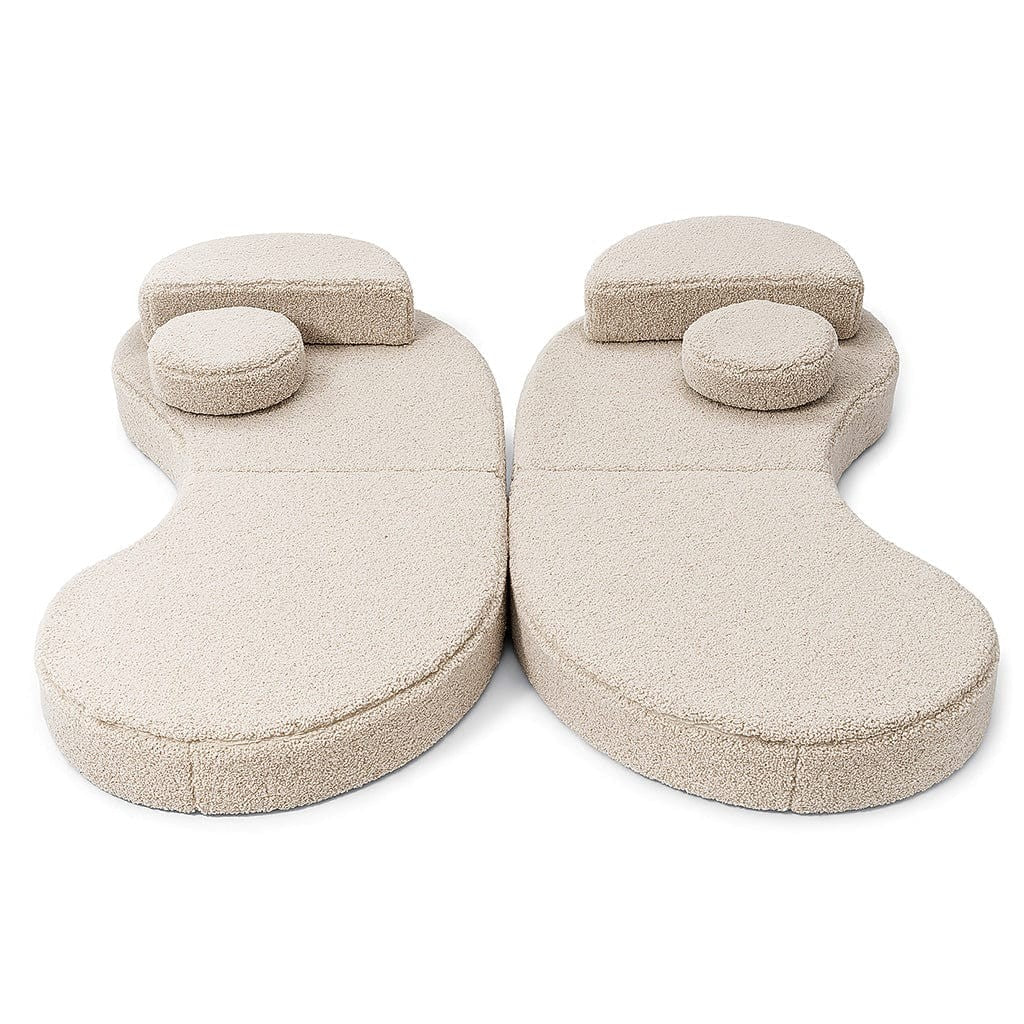 Modular Kids Sofa Coccolo, 6 Pieces - Bearly Fabric, 160 x 80 cm (Light Grey) - Tiny Tugz™