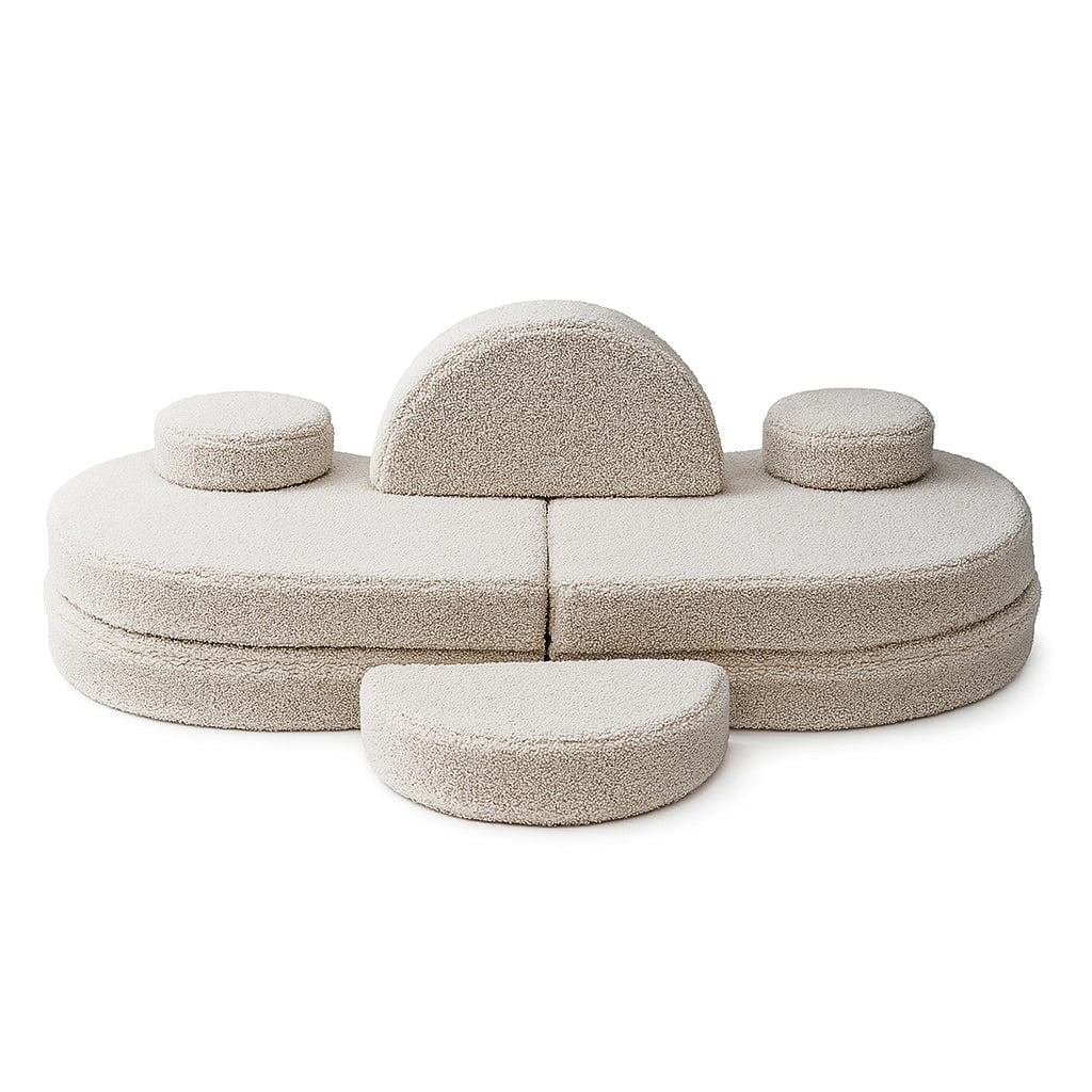 Modular Kids Sofa Coccolo, 6 Pieces - Bearly Fabric, 160 x 80 cm (Light Grey) - Tiny Tugz™