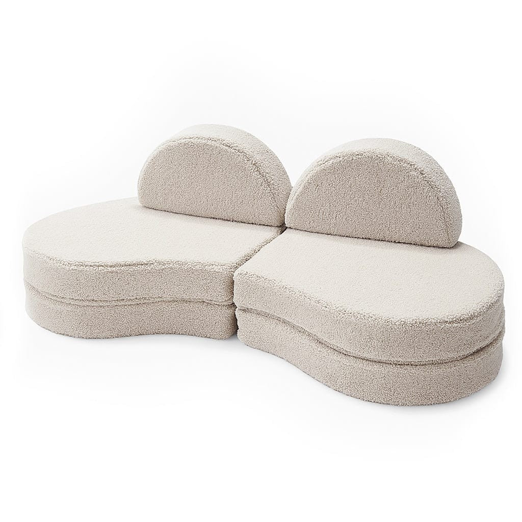 Modular Kids Sofa Coccolo, 6 Pieces - Bearly Fabric, 160 x 80 cm (Light Grey) - Tiny Tugz™