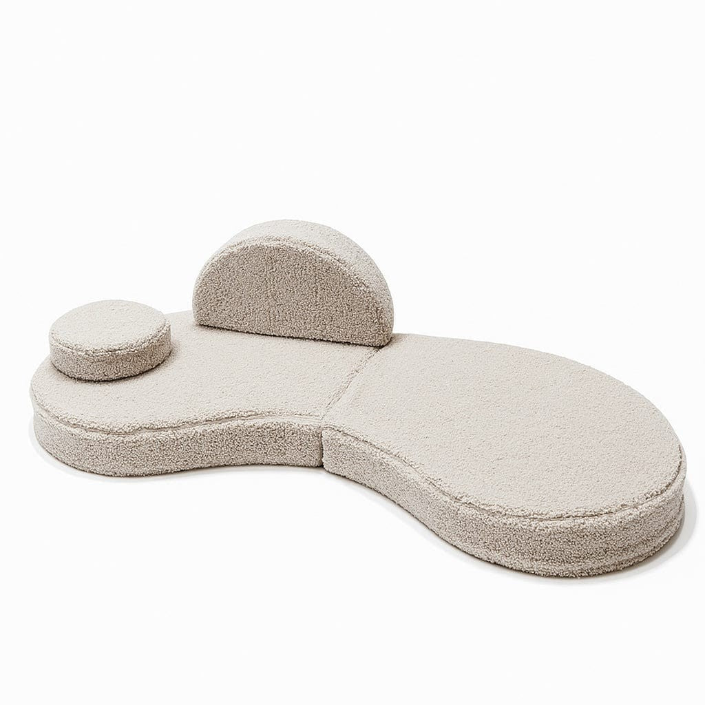 Modular Kids Sofa Coccolo, 6 Pieces - Bearly Fabric, 160 x 80 cm (Light Grey) - Tiny Tugz™