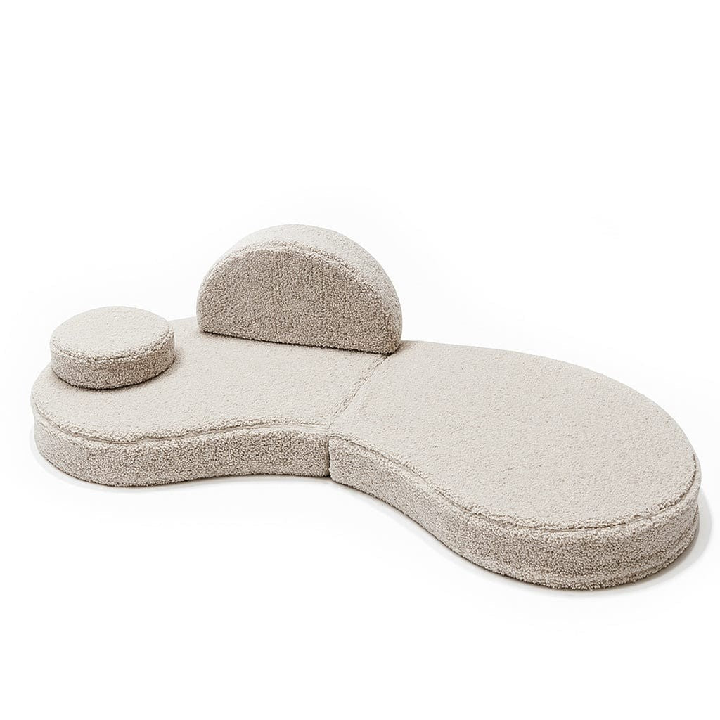 Modular Kids Sofa Coccolo, 6 Pieces - Bearly Fabric, 160 x 80 cm (Light Grey) - Tiny Tugz™