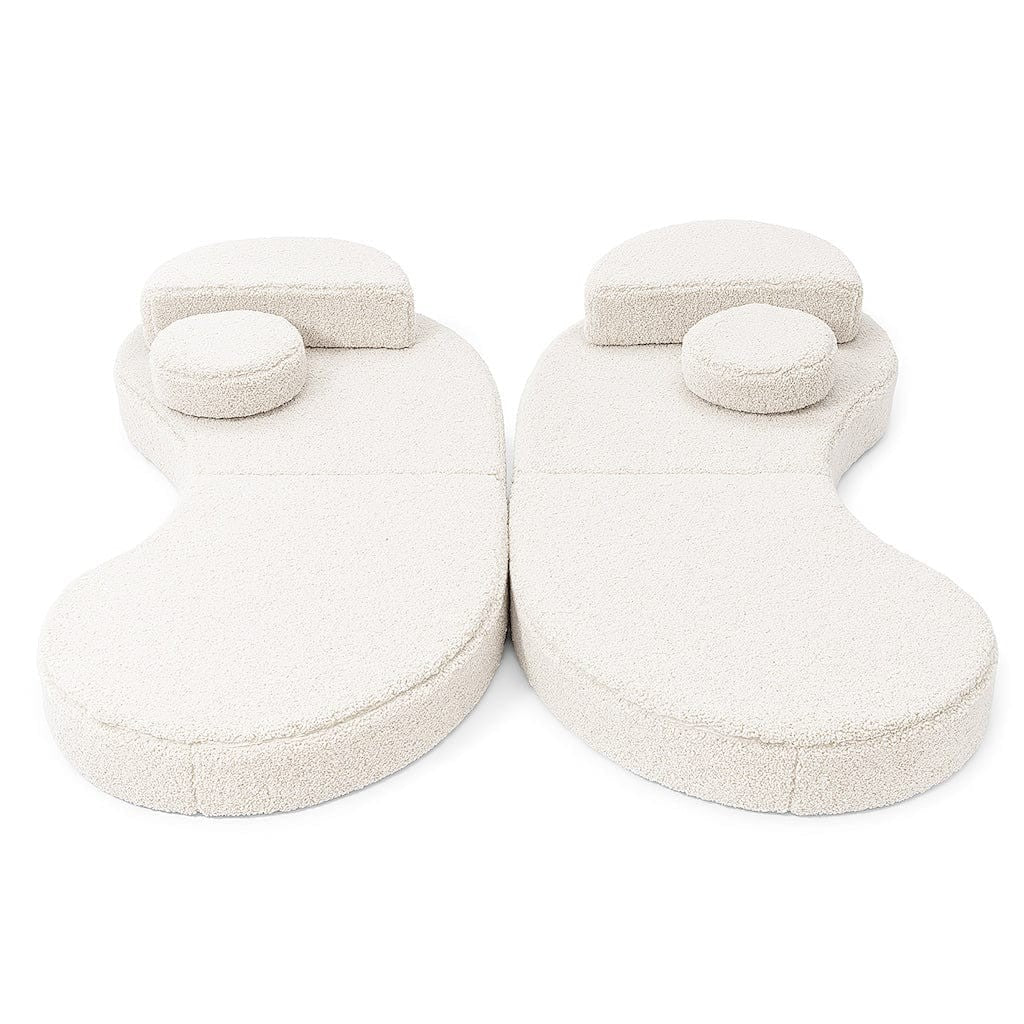Modular Kids Sofa Coccolo, 6 Pieces - Bearly Fabric, 160 x 80 cm (Off White) - Tiny Tugz™