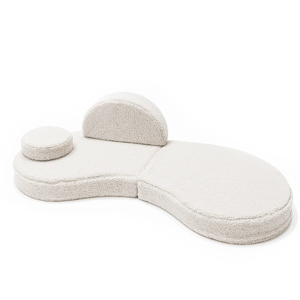 Modular Kids Sofa Coccolo, 6 Pieces - Bearly Fabric, 160 x 80 cm (Off White) - Tiny Tugz™