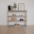 Modular Montessori Shelf – Straight, 4-Shelf, Light Grey / Clear Oil - Tiny Tugz™