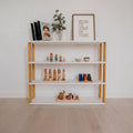 Modular Montessori Shelf – Straight, 4-Shelf, White / Brownish Oil - Tiny Tugz™