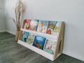 One Little Pine Modular Montessori Bookshelf, 2-shelf open storage unit with rear compartment, solid wood Montessori furniture (available in Natural Wood, Clear Oil, and White & Clear Oil finishes)