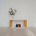 One Little Pine 2-Shelf Straight Mini Montessori Shelf in White / Brownish Oil — child-height wooden shelving