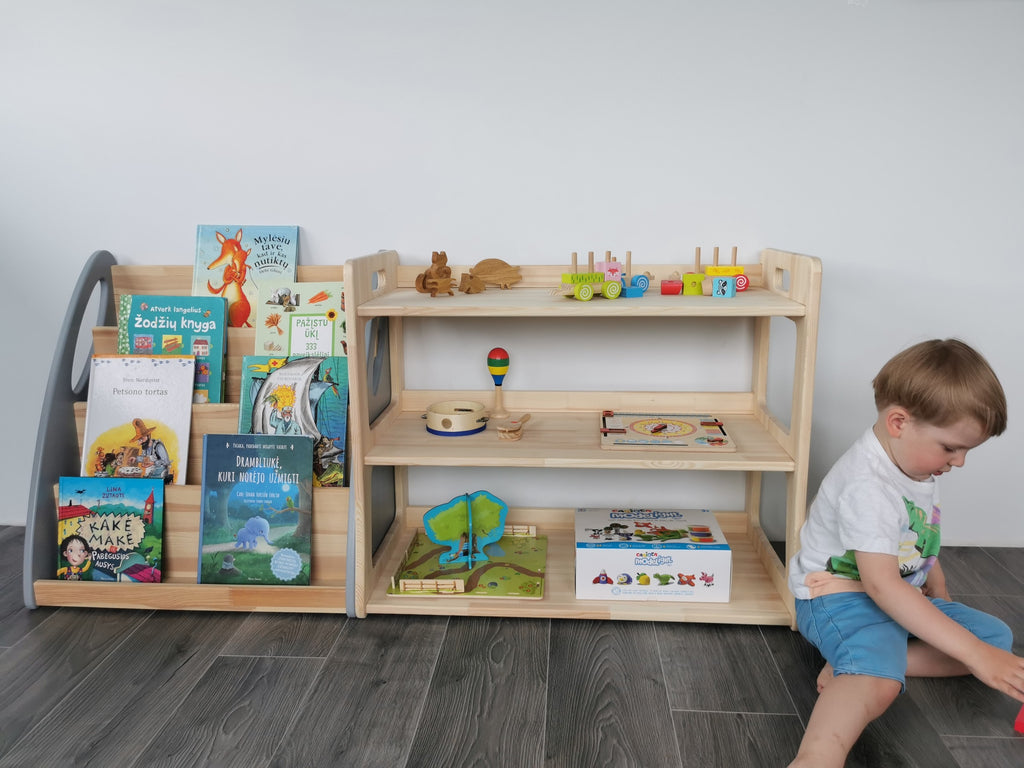 Montessori Toy Shelf Maxi — full product view, One Little Pine Montessori shelving