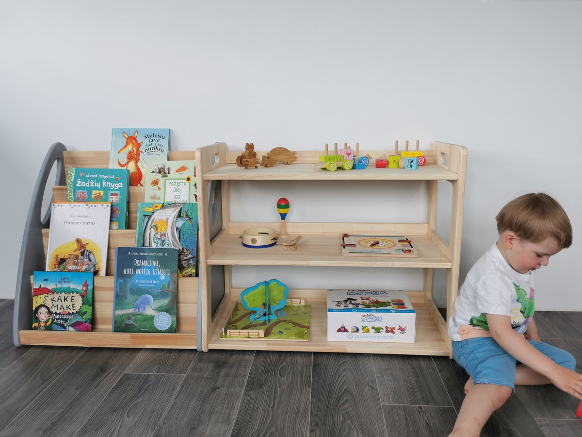 Montessori Toy Shelf Maxi — full product view, One Little Pine Montessori shelving