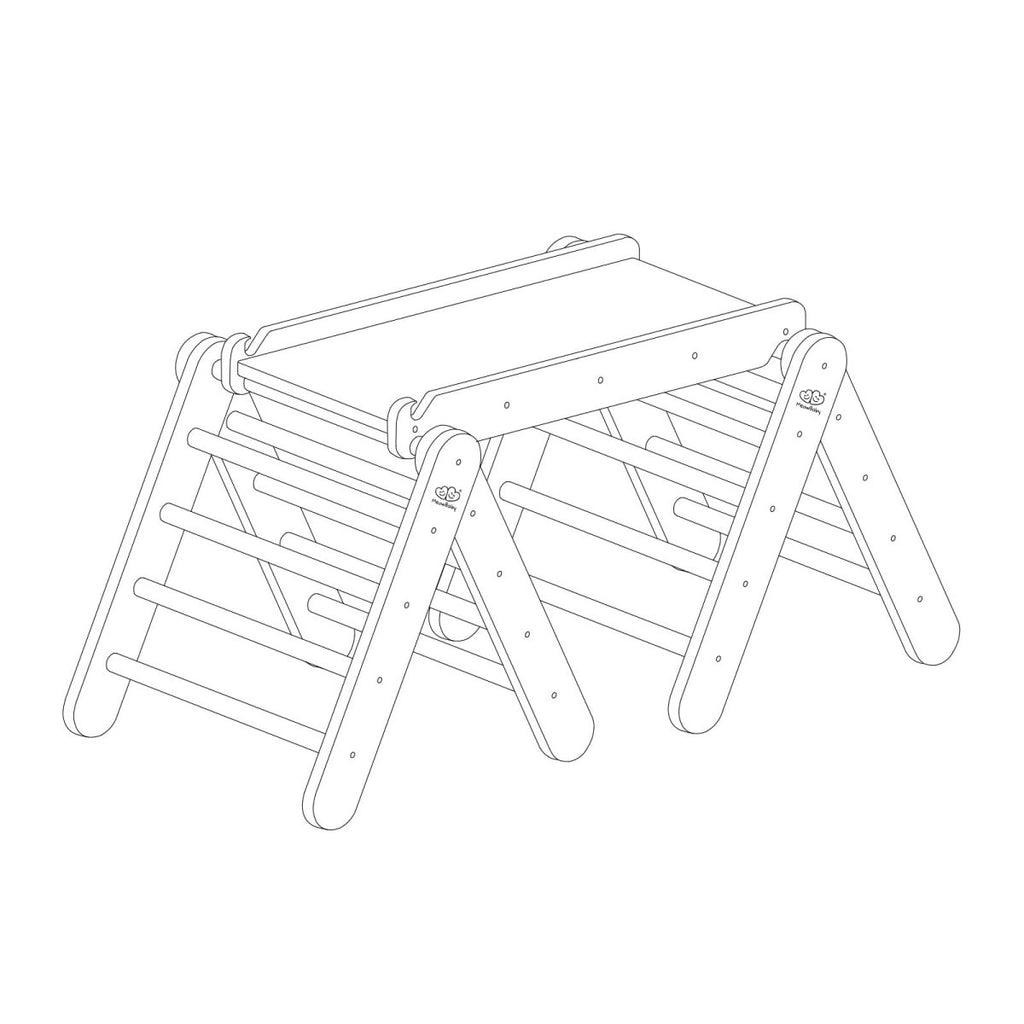 Modular Wooden Climbing Triangle Set for Kids — 3-in-1 Montessori Play Structure (White) - Tiny Tugz™