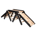 Modular Wooden Climbing Triangle Set with Slide & Wall — 3-in-1 Montessori Play Structure (Black) - Tiny Tugz™