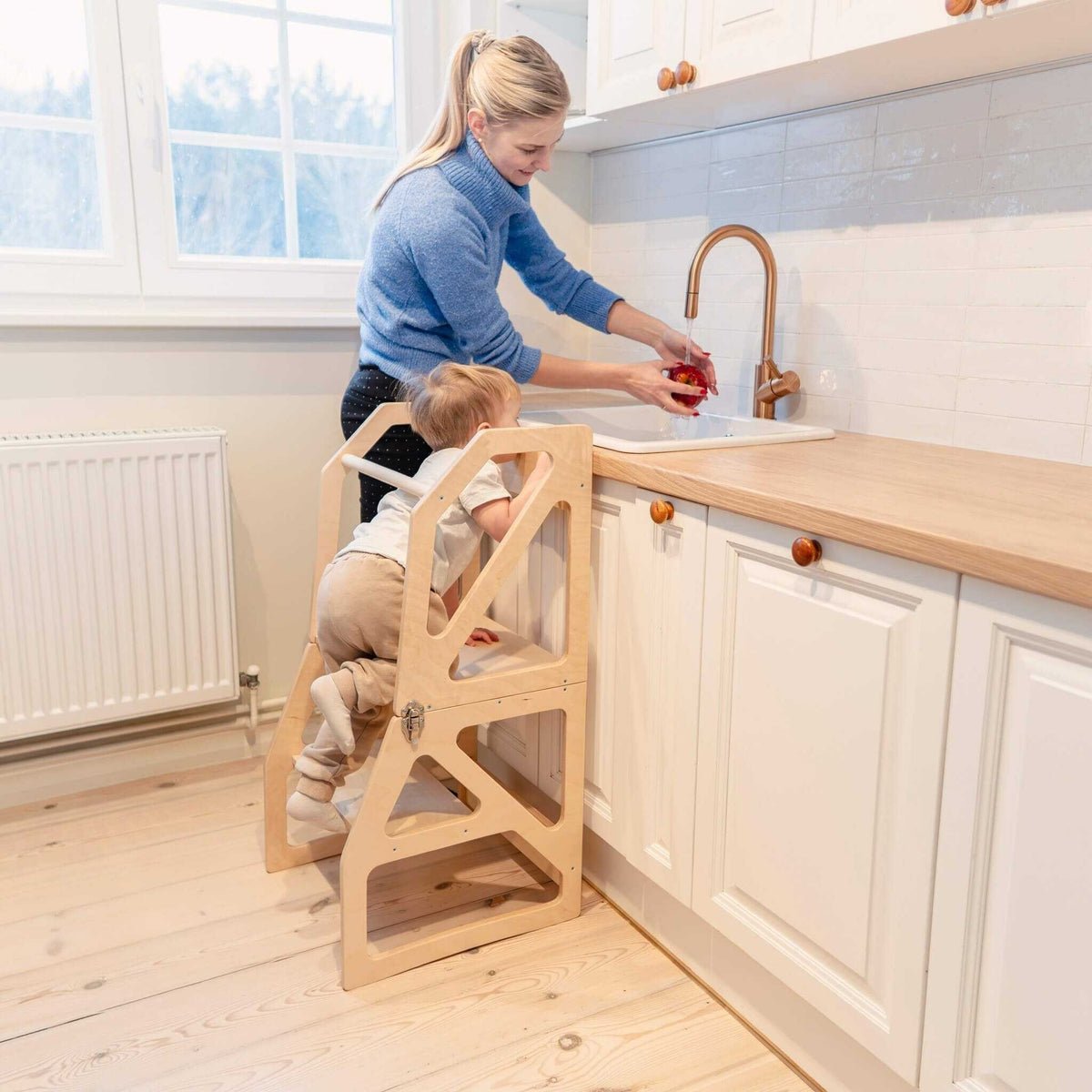 Modustep™ 2-in-1 Montessori Kitchen Tower for Toddlers (18M–6Y) - Tiny Tugz™