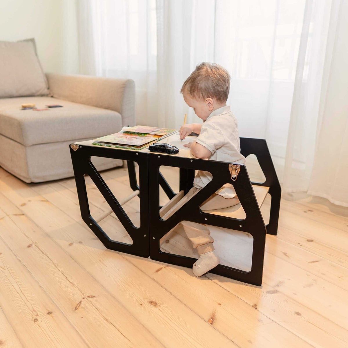 Modustep™ 2-in-1 Montessori Kitchen Tower for Toddlers (18M–6Y) - Tiny Tugz™