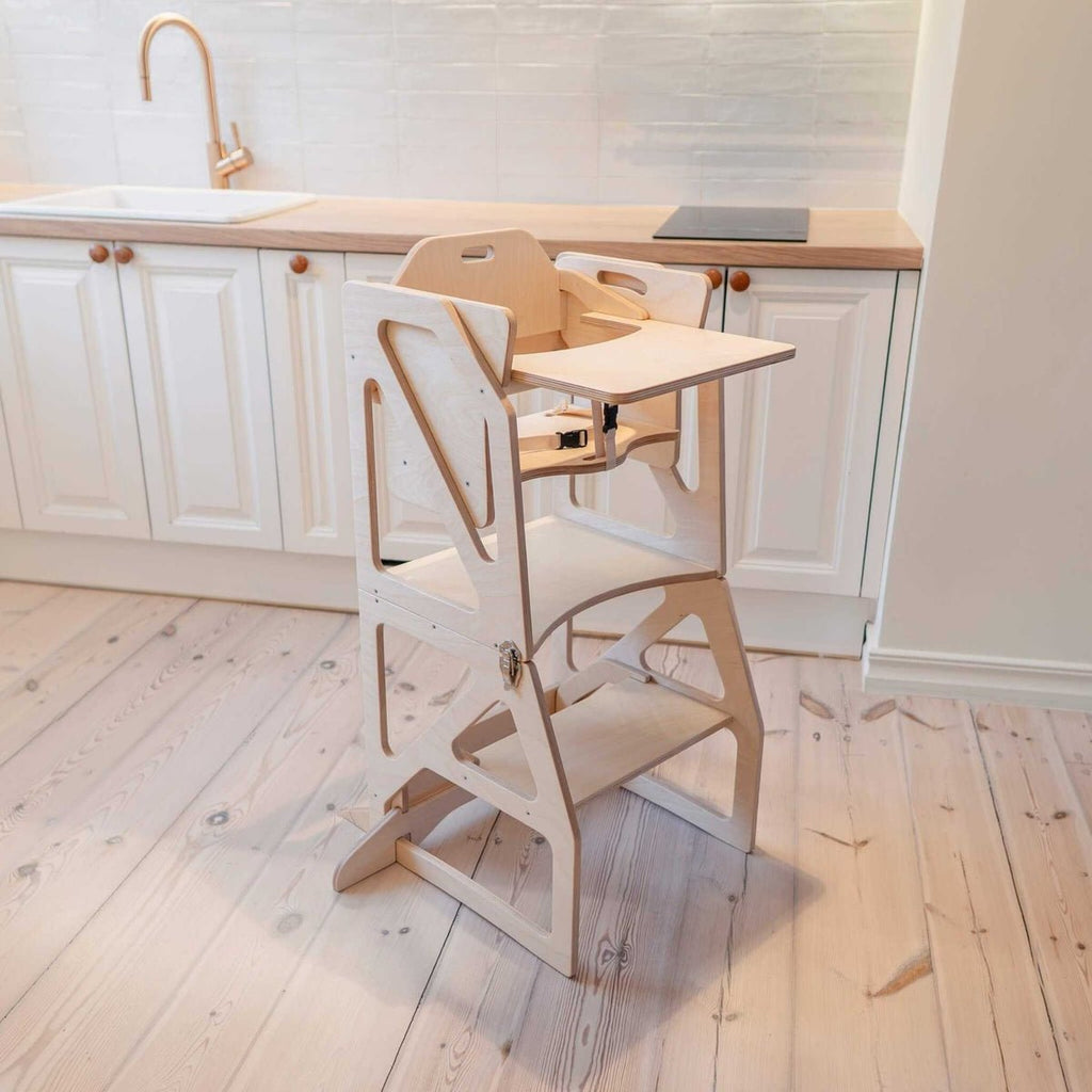 Modustep™ 4-in-1 Montessori Kitchen Tower & High Chair Combo (6M–6Y) - Tiny Tugz™
