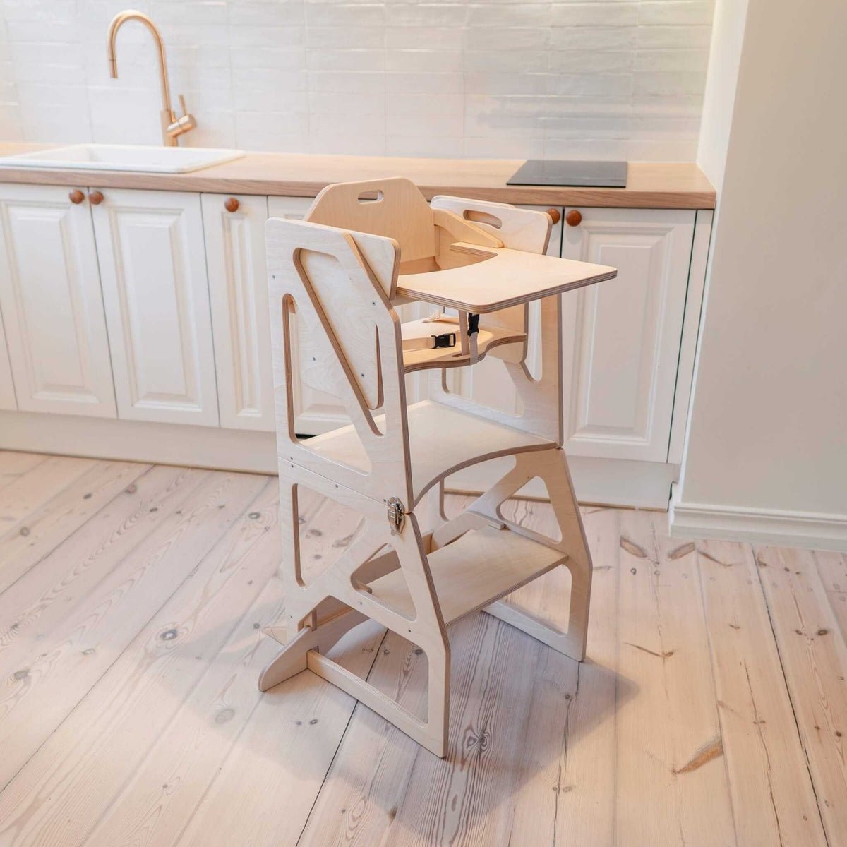 Modustep™ 4-in-1 Montessori Kitchen Tower & High Chair Combo (6M–6Y) - Tiny Tugz™