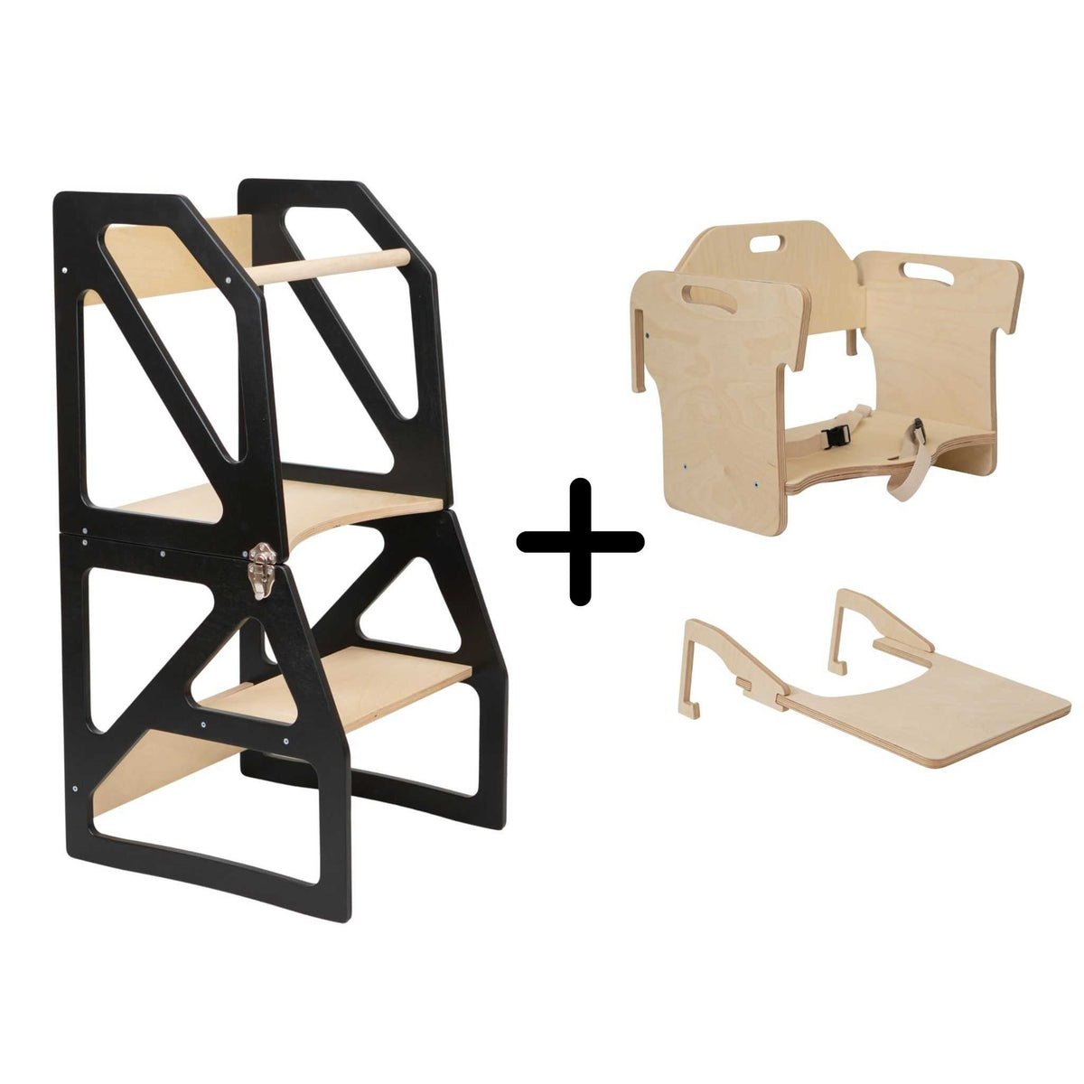 Modustep™ 4-in-1 Montessori Kitchen Tower & High Chair Combo (6M–6Y) - Tiny Tugz™