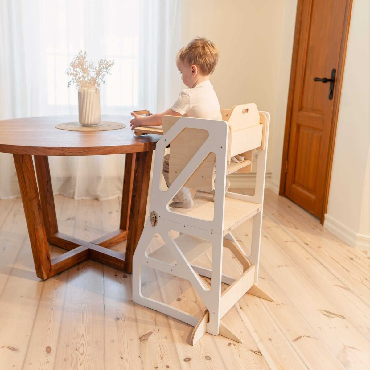 Modustep™ 4-in-1 Montessori Kitchen Tower & High Chair Combo (6M–6Y) - Tiny Tugz™