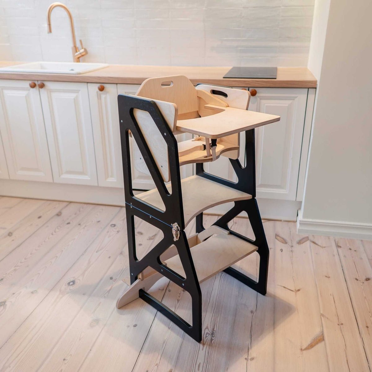 Modustep™ 4-in-1 Montessori Kitchen Tower & High Chair Combo (6M–6Y) - Tiny Tugz™