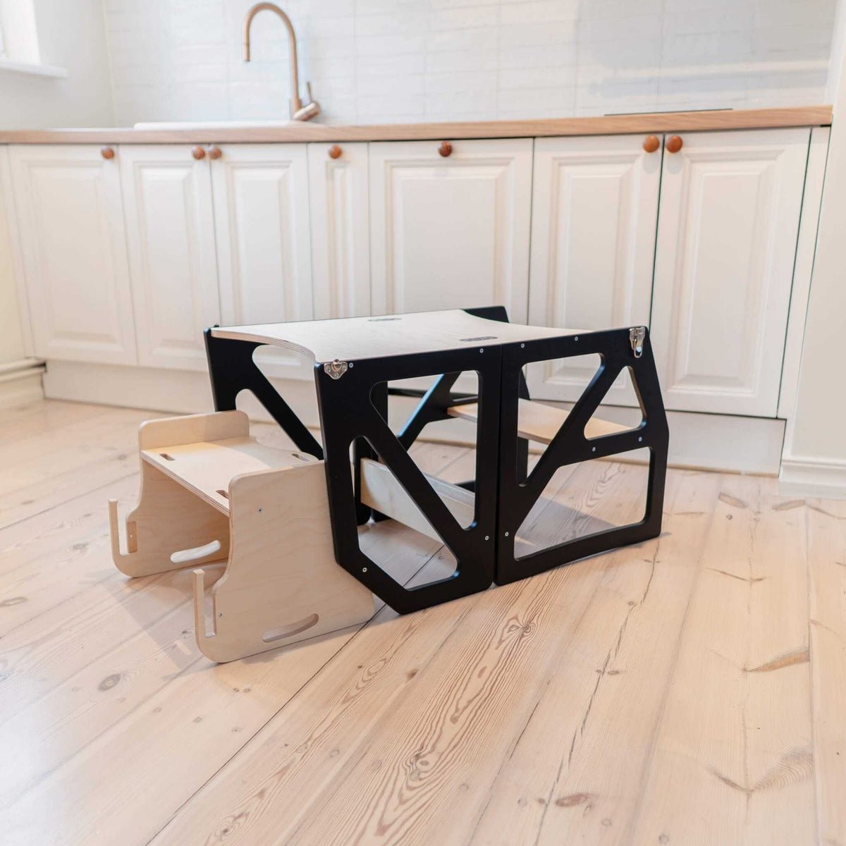 Modustep™ 4-in-1 Montessori Kitchen Tower & High Chair Combo (6M–6Y) - Tiny Tugz™