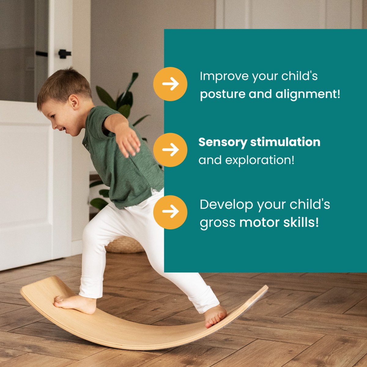 Montessori Balance Board for Kids – Birch Plywood with Felt Base - Tiny Tugz™