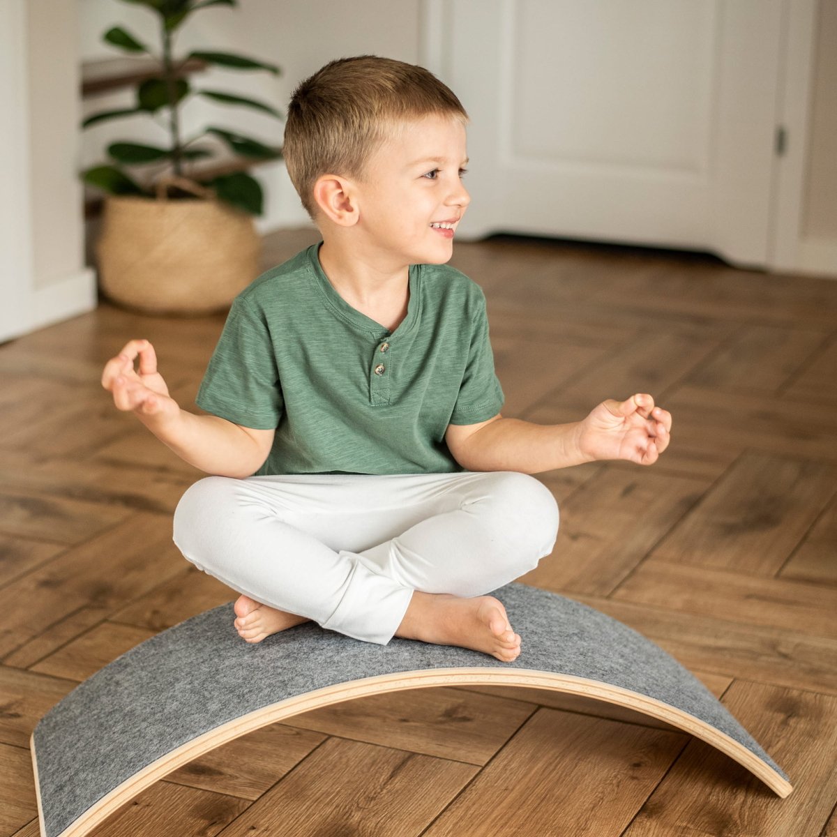Montessori Balance Board for Kids – Birch Plywood with Felt Base - Tiny Tugz™