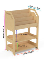 Montessori Wooden Book Display with Storage Shelf For Kids