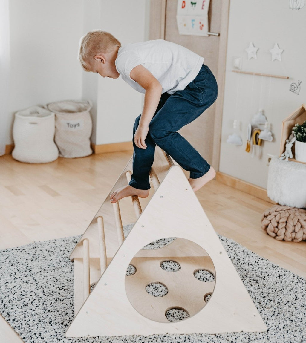 Montessori Climbing Triangle with Cutout Panels (Ramp Excluded) - Tiny Tugz™