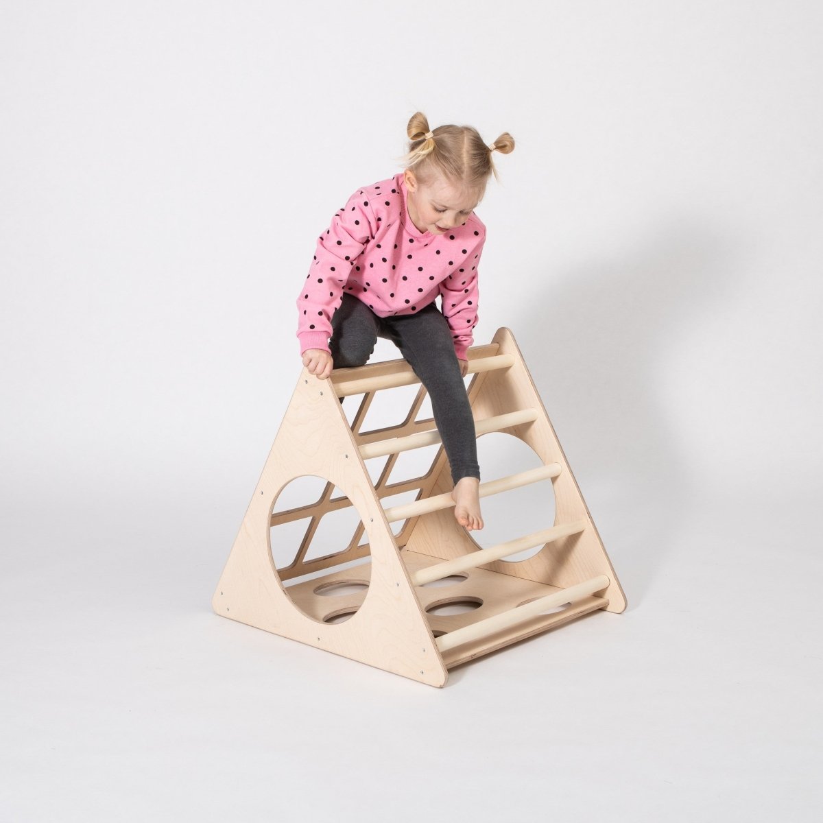 Montessori Climbing Triangle with Cutout Panels (Ramp Included) - Tiny Tugz™