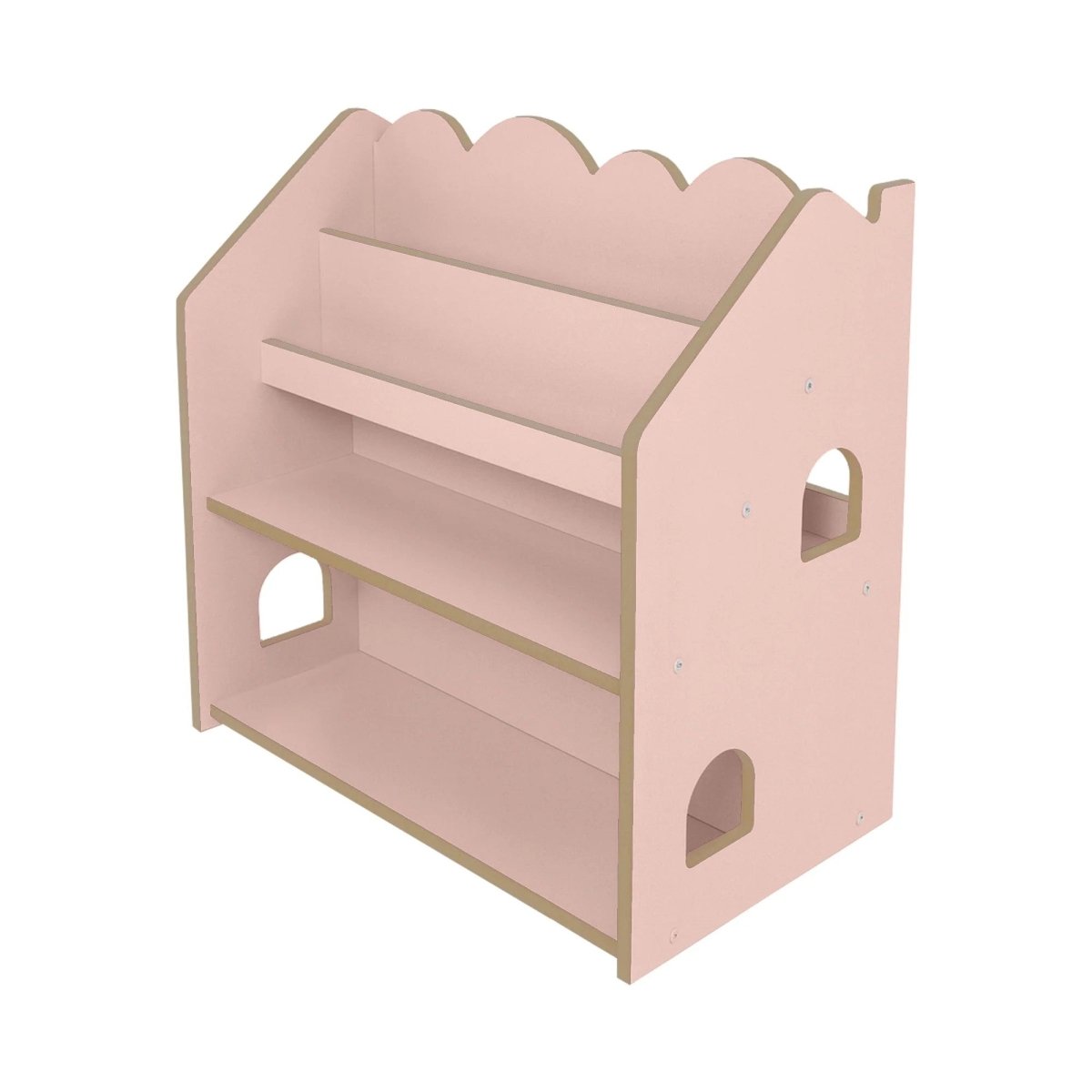 Montessori House Bookcase for Kids - MDF, 67 x 43 x 72 cm (Pink) - Tiny Tugz™