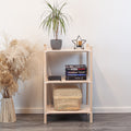 One Little Pine Small 3-Shelf Montessori-Inspired Wooden Shelving Unit — solid birch wood, W50xH74xD35cm, FSC-certified open shelving for children's rooms.