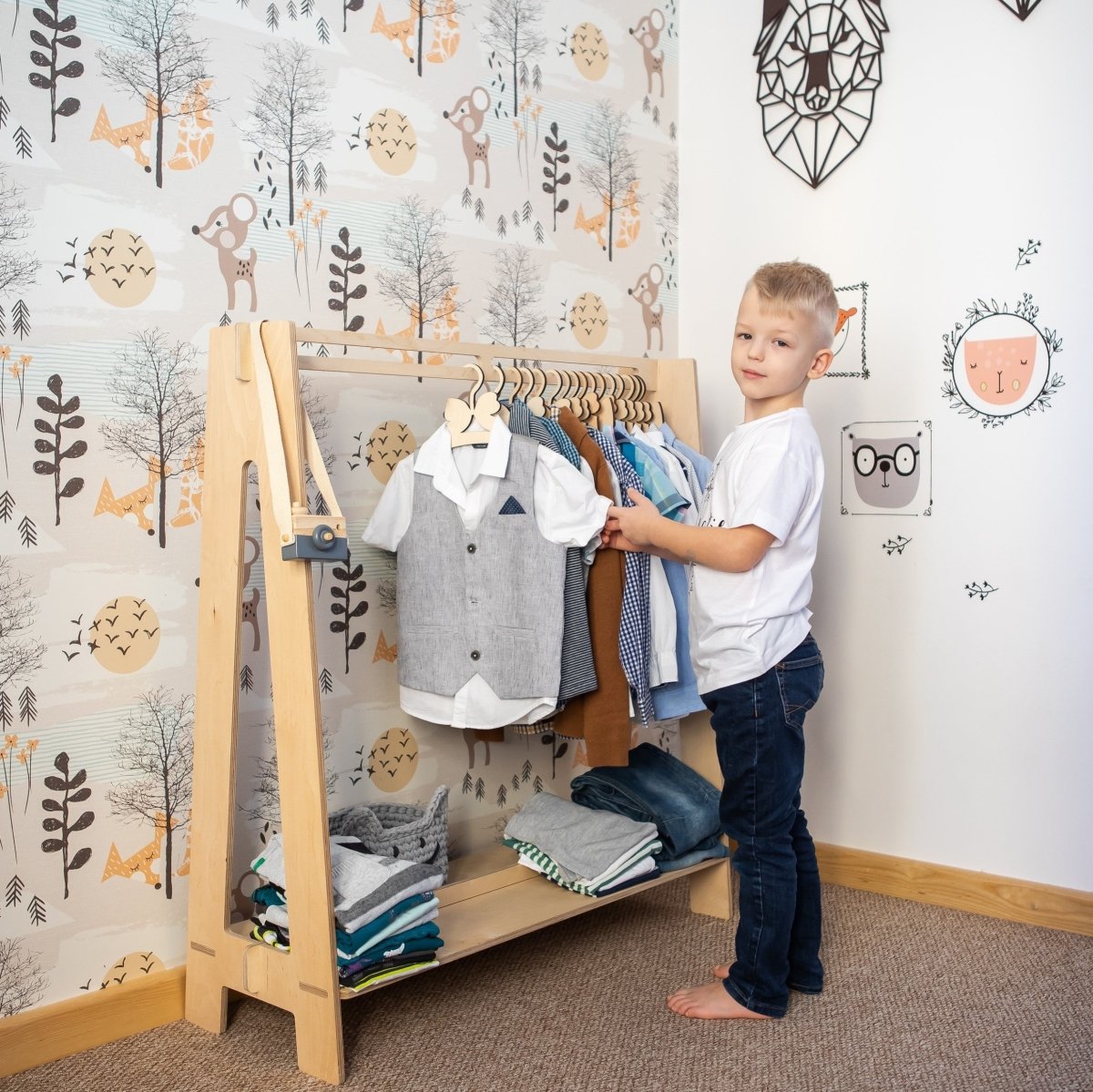 Montessori Kids Dress-Up & Clothing Rack - Tiny Tugz™