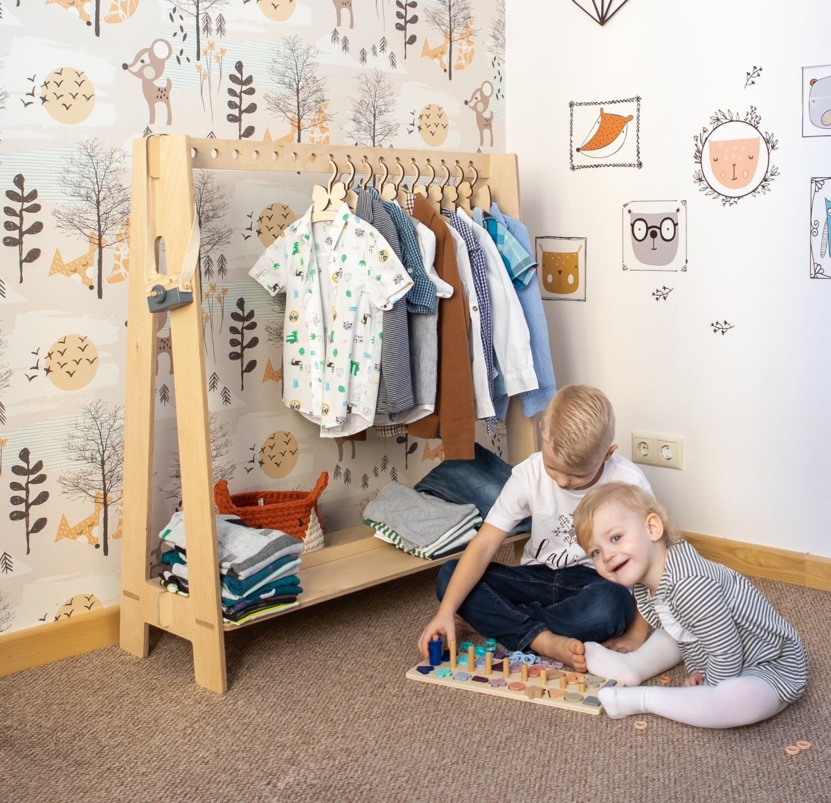Montessori Kids Dress-Up & Display Rack (Studio Edition) - Tiny Tugz™