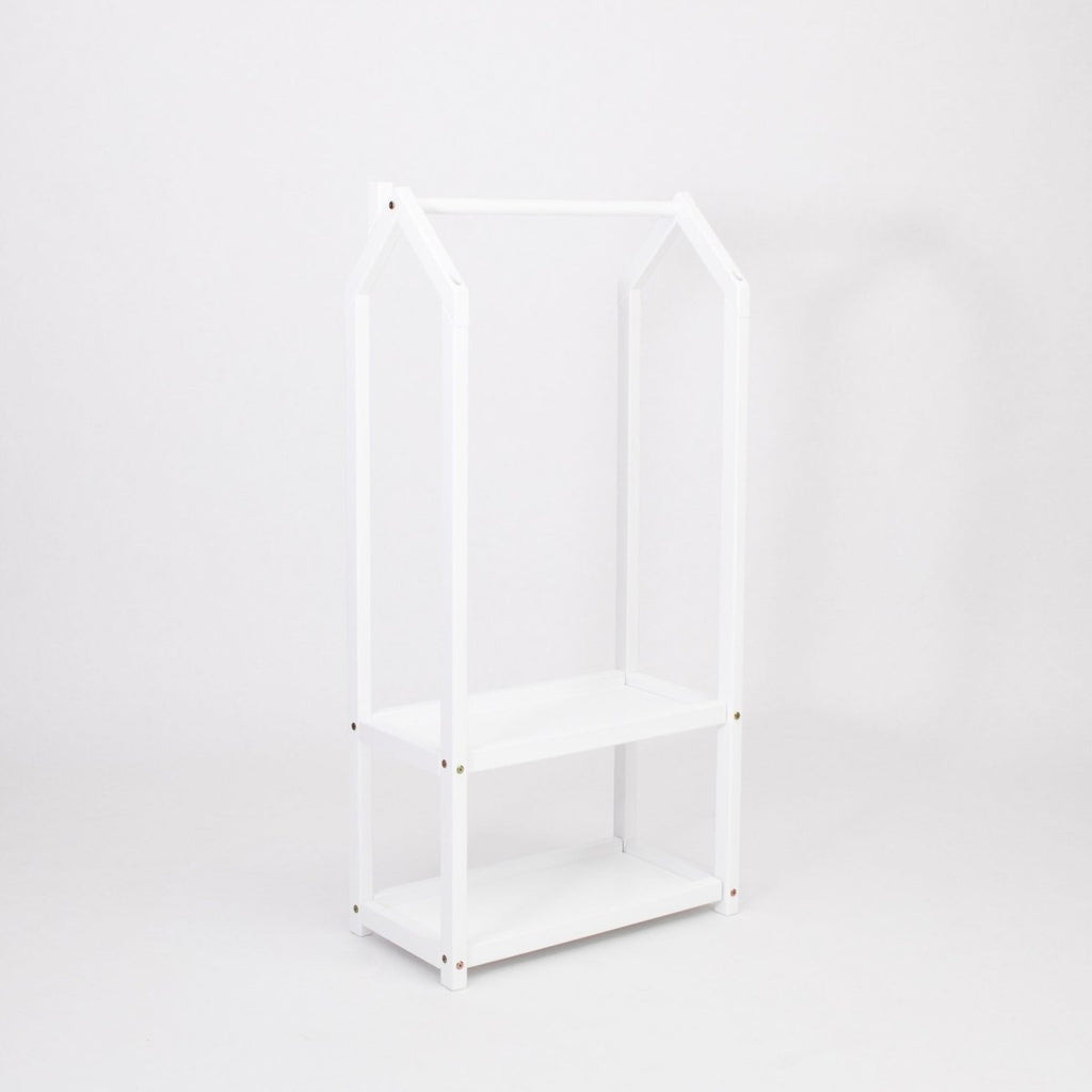 Montessori Kids House-Shaped Clothing Rack with Storage - Tiny Tugz™