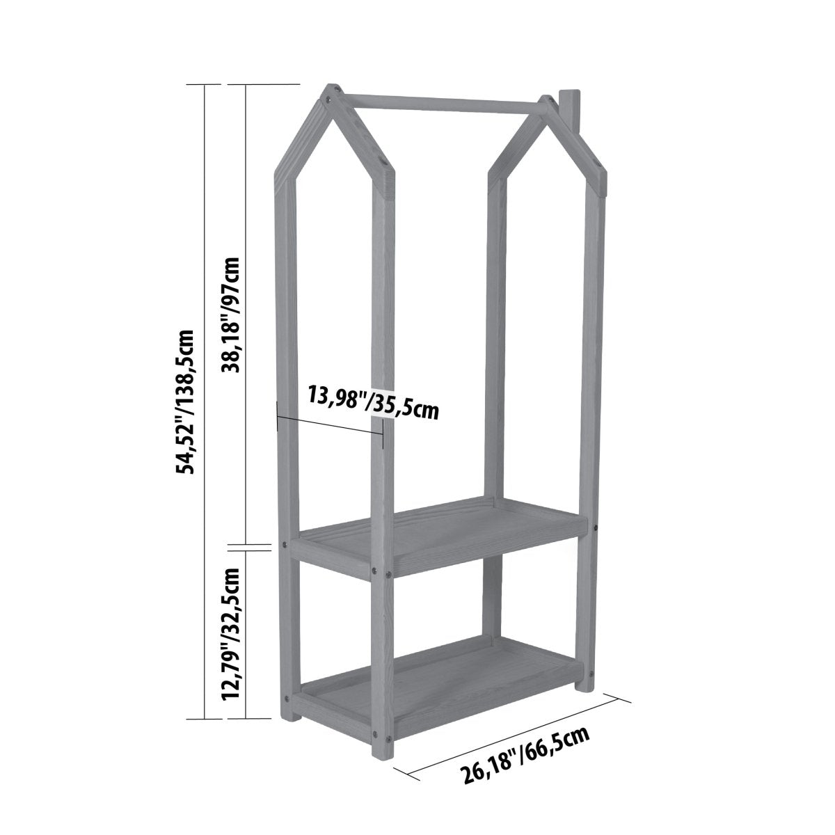 Montessori Kids House-Shaped Clothing Rack with Storage - Tiny Tugz™