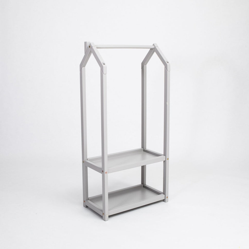 Montessori Kids House-Shaped Clothing Rack with Storage - Tiny Tugz™