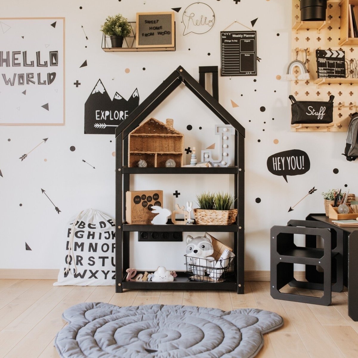 Montessori Kids House-Shaped Wooden Shelf - Tiny Tugz™