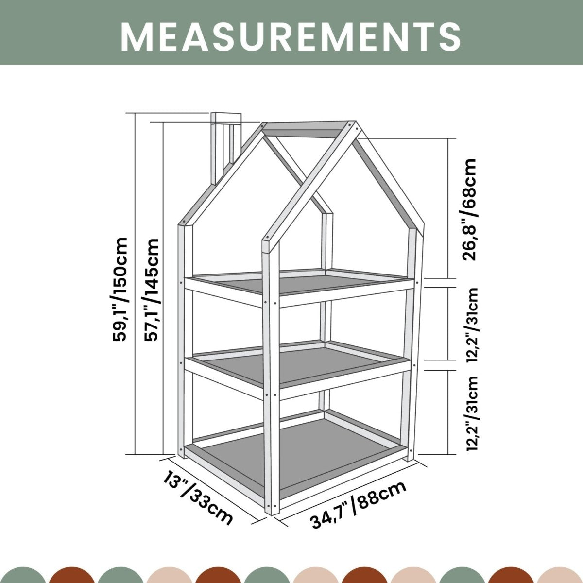 Montessori Kids House-Shaped Wooden Shelf - Tiny Tugz™