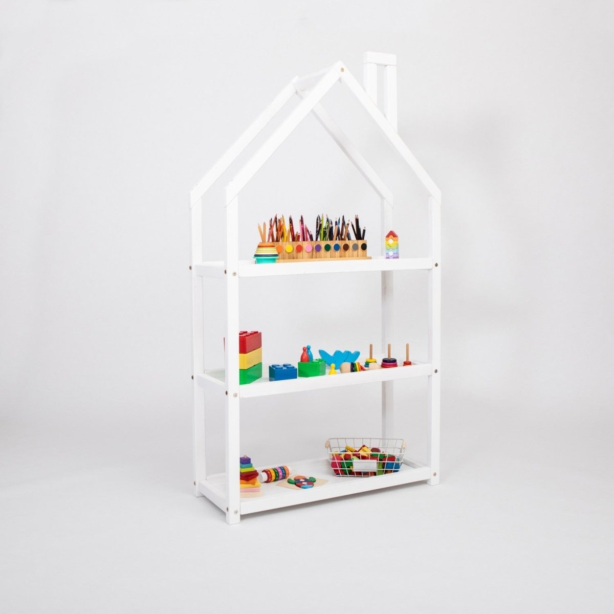 Montessori Kids House-Shaped Wooden Shelf - Tiny Tugz™
