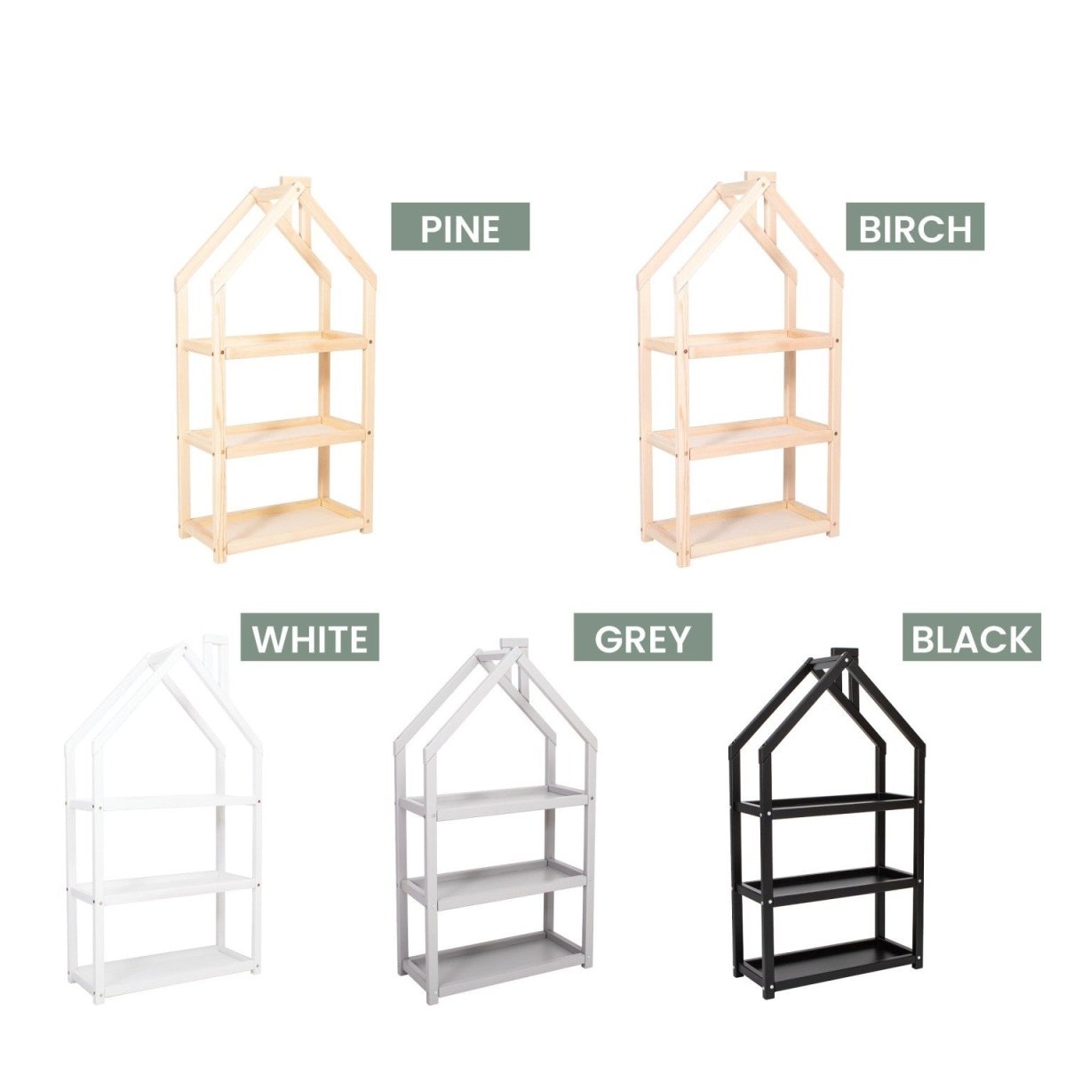 Montessori Kids House-Shaped Wooden Shelf - Tiny Tugz™