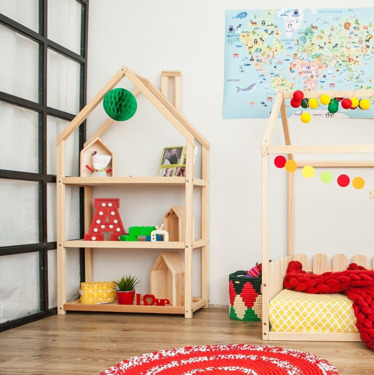 Montessori Kids House-Shaped Wooden Shelf - Tiny Tugz™