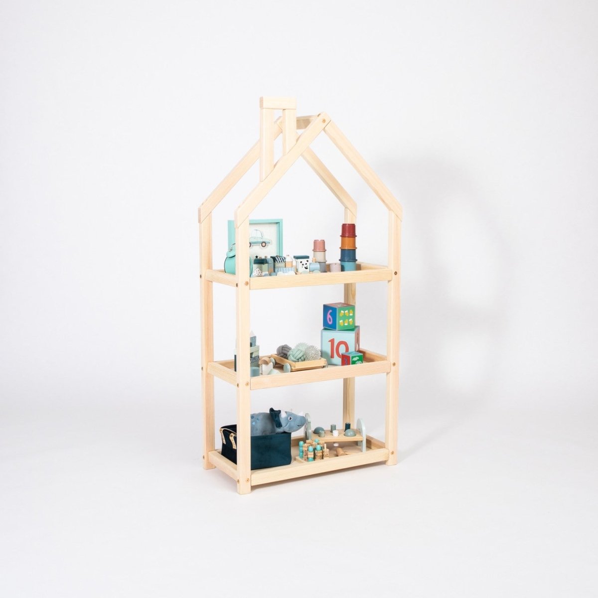 Montessori Kids House-Shaped Wooden Shelf - Tiny Tugz™