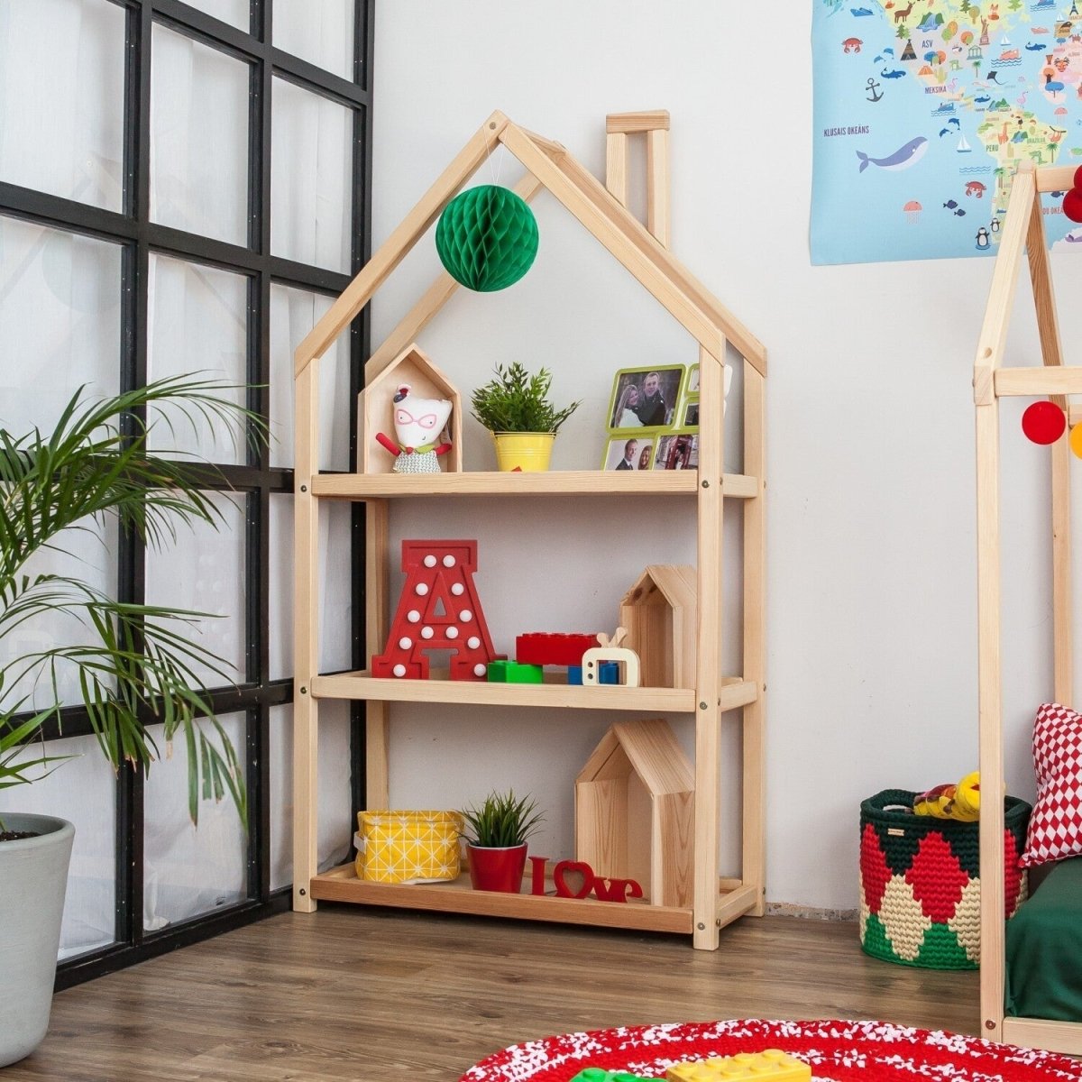 Montessori Kids House-Shaped Wooden Shelf - Tiny Tugz™