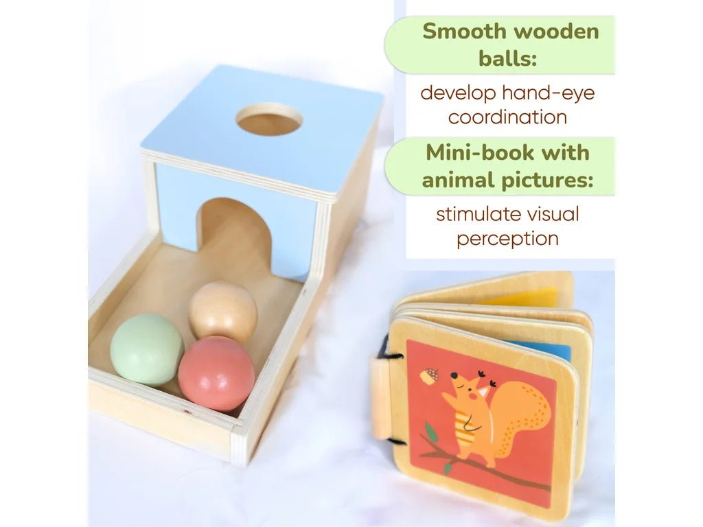 Montessori Play Box – 6–12 Months, 7-Toy Rolling & Reaching Set - Tiny Tugz™