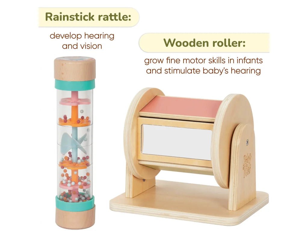 Montessori Sensory Play Box – 0–6 Months, 6-Toy Set - Tiny Tugz™