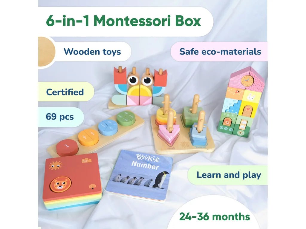 Montessori Shapes & Numbers Play Box – 24–36 Months, 69 Pieces - Tiny Tugz™