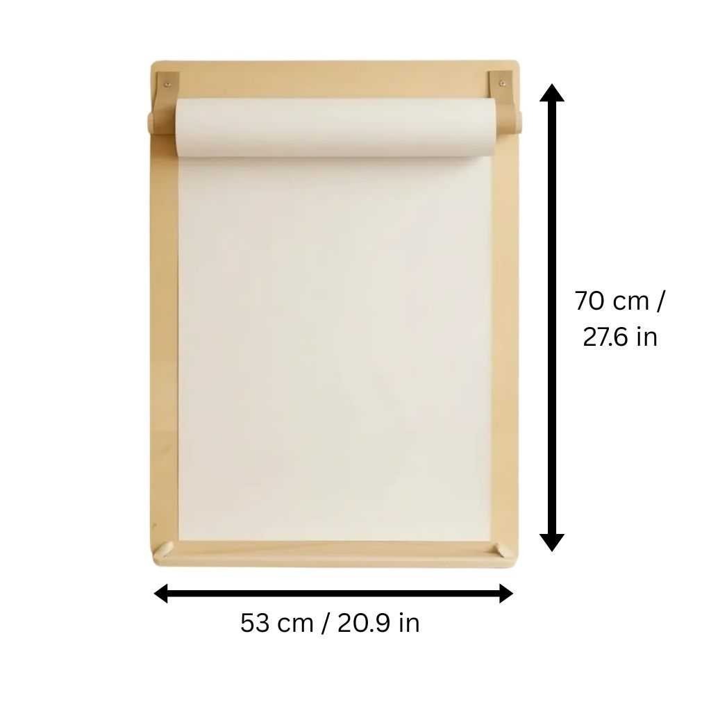 Montessori Wall-Mounted Drawing Board & Paper Roll Station for Kids - Tiny Tugz™