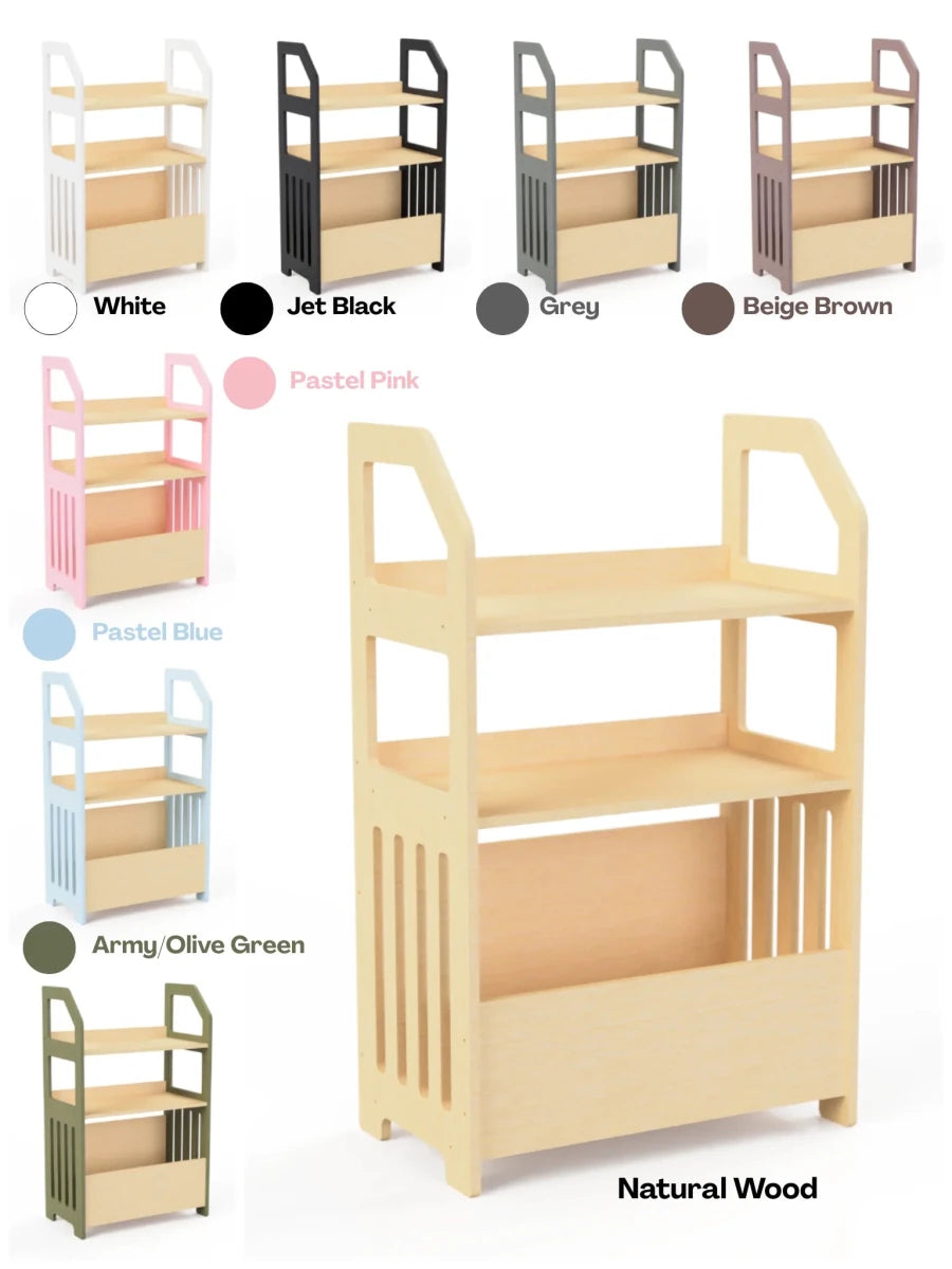 Montessori Wooden 3-Level Open Shelf Unit - Tiny Tugz™